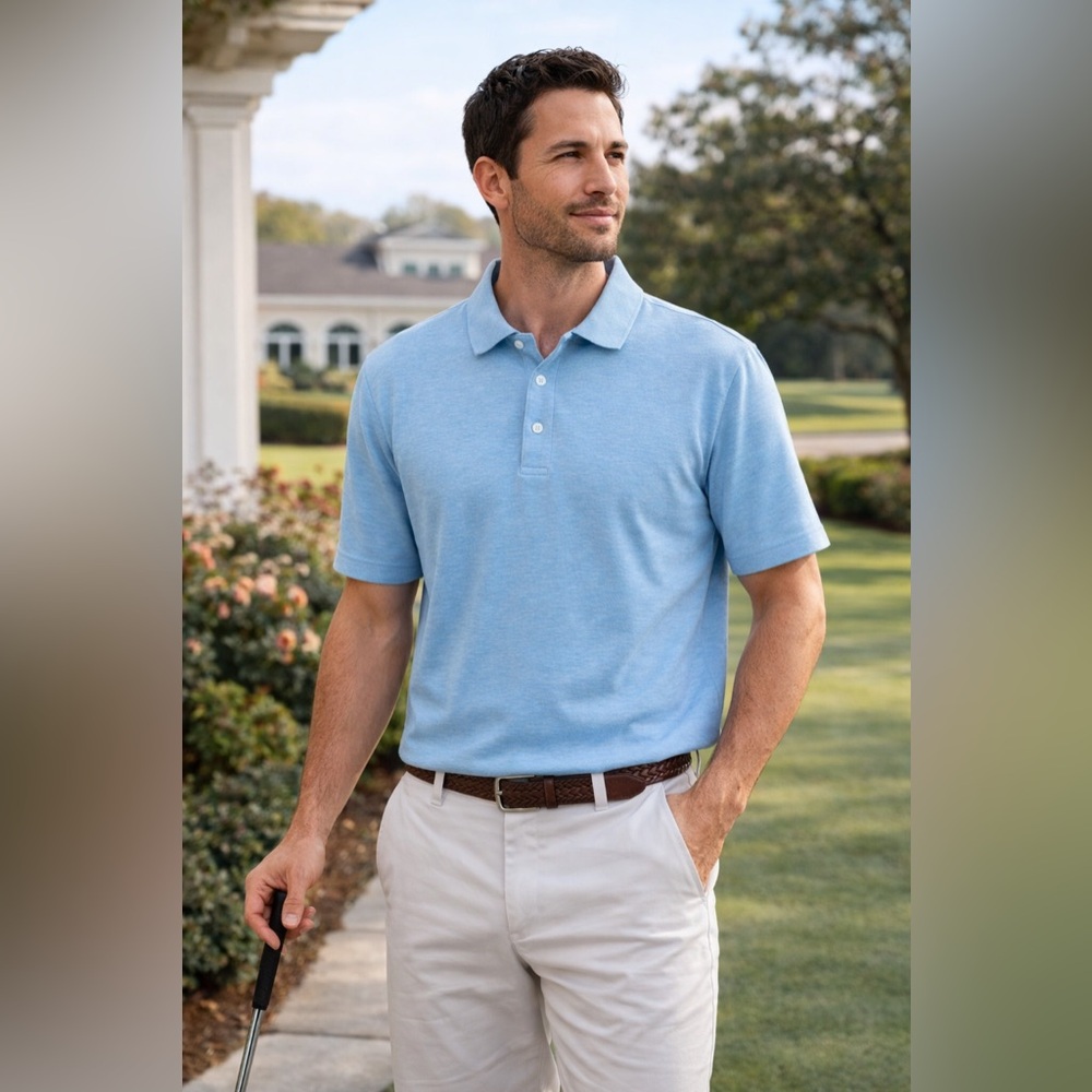 Daniel Cremieux Mens Polo Shirt XL Blue Signature Collection Cotton